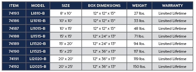 10' x 15' Boxed Liner